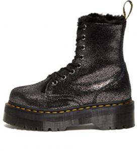 Кроссовки jadon faux fur-lined metallic leather platform boots 'black' Dr. Martens, черный