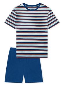 SCHIESSER Пижама 'Nightwear' в темно-синем и бежевом цвете