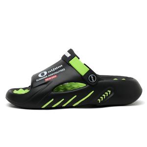 NANJIREN EVA нескользящие износостойкие амортизирующие шлепанцы унисекс черно-зеленые, цвет Black Green