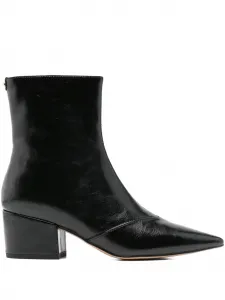 Кожаные ботильоны на каблуке 55 мм Twinset, черный