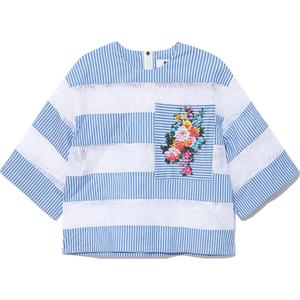 MSGM Футболка с рукавом дроп-шоулд женская синяя