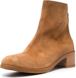 Женские классические ботильоны YDN с круглым носком, невысоким массивным каблуком, молнией сзади, короткие модельные ботинки для зимы, вечеринок и офиса, Sandy Brown