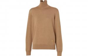 Женская трикотажная водолазка верблюжьего цвета, средней плотности ткани, другие цвета Burberry, camel