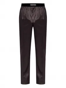 Пижамные штаны с поясом-резинкой с логотипом Tom Ford, коричневый