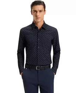 Мужская облегающая рубашка Performance-Stretch Slim-Fit Hugo Boss, синий