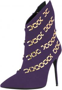 Женские ботильоны FSJ Chic на высокой шпильке с острым носком из искусственной замши с металлическими цепочками, короткие ботинки, изящная обувь для коктейля, размеры 4-16 US, Purple