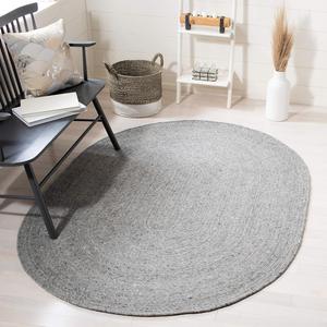 SAFAVIEH Braided Collection ковер, 183 x 275 см, Grey, ручной работы Country Cottage реверсивный Wool, идеально для помещений с высокой проходимостью в гостиной, спальне (BRD901F)