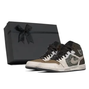 Jordan Air 1 устойчивые к истиранию кроссовки Mid Top Vintage для мужского пола Dark Brown