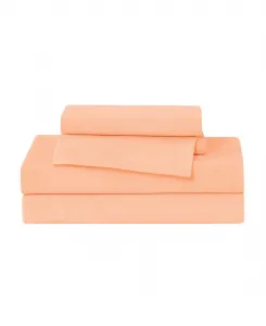 Комплект постельного белья из 4 предметов, размер Queen (повседневный) Truly Soft, персиковый