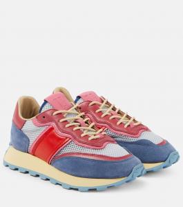 Кроссовки с отделкой из замши и кожи Tod'S, мультиколор