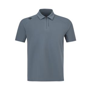 Тренировочная короткая рукав поло мужская DESCENTE, BK-BLACK