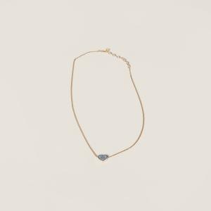 Металлическое ожерелье MIU MIU, золото/небесно-голубой