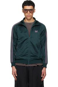 Полиэтиленовая гладкая спортивная куртка Needles, зеленый