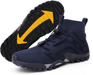 Мужские походные слипоны, водонепроницаемые обувь для улицы, нескользящие кроссовки для треккинга, подходящие для кемпинга, рыбалки, альпинизма и прогулок по тропам Qacksv, синий