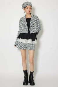 Твидовые шорты с высокой талией Rienda, цвет Black