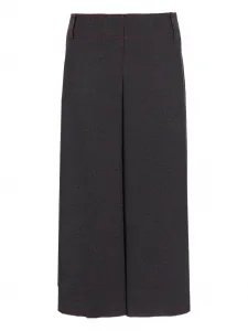 Миди-юбка с накладными карманами и контрастной строчкой Merci, синий