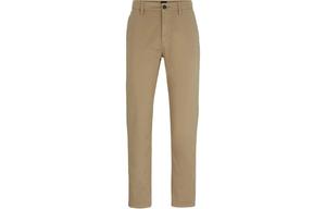 HUGO BOSS SS24 Tapered Fit Chinos из стрейч-хлопкового сатина повседневные брюки мужские Light Coffee