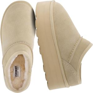 Женские тапочки-платформа CUSHIONAIRE Huggy-2, уютные замшевые ботильоны без застежки для дома и улицы, женские тапочки, Sand