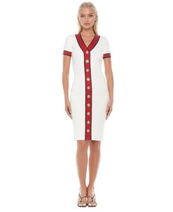 Женское трикотажное платье Otto с V-образным вырезом и ребристой текстурой Alexia Admor, Ivory