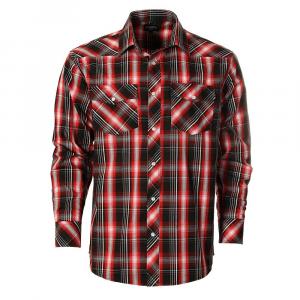 Gioberti Мужская рубашка в клетку с длинным рукавом в стиле вестерн и жемчужными кнопками, цвет Red Black White