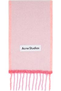 Узкий шерстяной мохеровый шарф Acne Studios, розовый