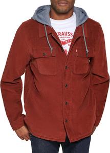 Мужская клетчатая куртка-рубашка Levi's с капюшоном и подкладкой из шерпы (стандартные размеры, большие и высокие), Rust Corduroy
