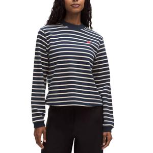 Хлопковый френч терри толстовка с круглой горловиной женская Lululemon, светлая слоновая кость