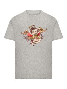 Футболка Betty Boop Lil Angel Tattoo серого цвета с крапинками F4NT4STIC