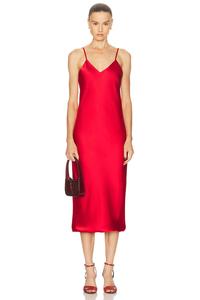 Платье миди с косым кроем Norma Kamali, Tiger Red