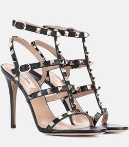 Кожаные сандалии Rockstud Valentino Garavani, черный