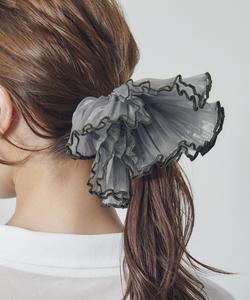 Большая резинка для волос с плиссировкой и кантом Goldy, цвет Gray