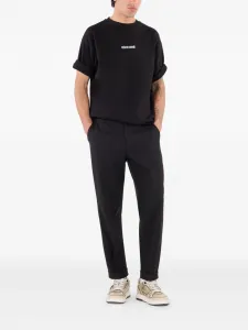 Футболка с вышитым логотипом Roberto Cavalli, черный