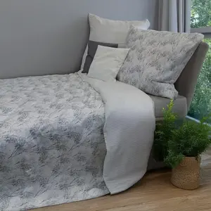 Постельное белье Mako-Satin Modern Garden Rochester Grey 200x220 см + 2 x 80x80 см Fleuresse