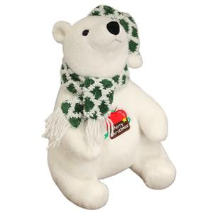 Mise Милый рождественский белый медвежонок, плюшевая игрушка белый медведь, высота 30см/45см/60см, длина 30см