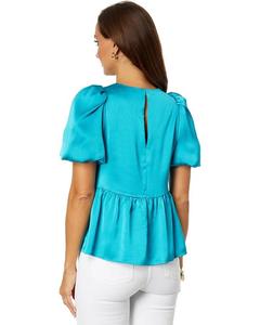 Топ Lilly Pulitzer Blakelynn Elbow Sleeve Top, цвет Blue Rhapsody