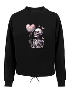 Толстовка F4NT4STIC Skelett HГ¤lt Herzballon, Black