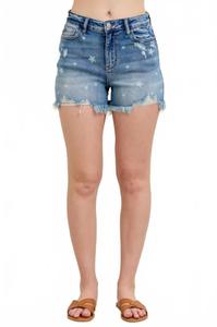 Звездчатые джинсовые шорты в синем цвете Judy Blue