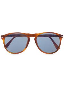 Persol солнцезащитные очки в круглой оправе с затемненными линзами, коричневый