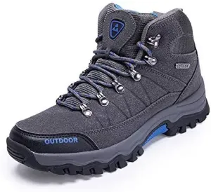 Мужские водонепроницаемые походные рабочие ботинки, легкие кожаные ботинки для работы, рабочая обувь, мужские ботинки до щиколотки для строительства, кровельных работ, охоты Qacksv, серый