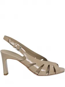 Сандалии с открытой пяткой и вырезом 75 мм Del Carlo, нейтральный