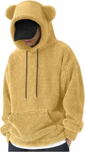 Толстовка Sherpa с капюшоном, мужская, теплая, с карманом