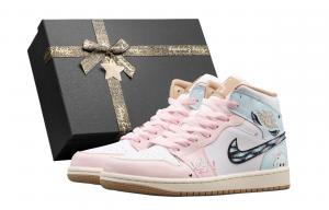 Кроссовки Air 1 Mid top Vintage баскетбольные женские Jordan, розовый