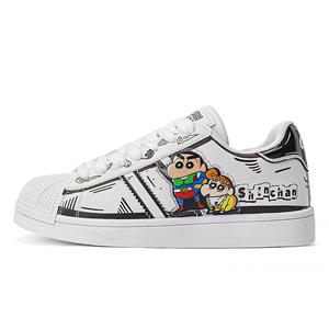 Низкие кроссовки для скейтбординга унисекс Crayon Shinchan, Beige Green (All-Season)