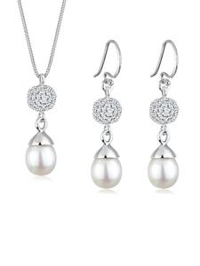 Elli Колье Schmuckset 925 Sterling Silber in Weiß