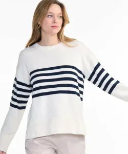 Вязаный свитер из органического хлопка в морскую полоску