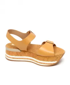 Пробковые сандалии с пряжкой Hogan, бежевый