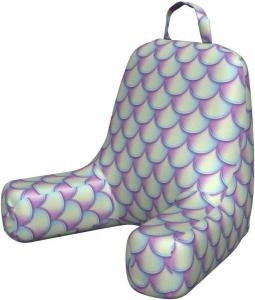 Чехол для подушки для чтения Lunarable с рисунком чешуи русалки, цифровым изображением перекрывающихся кругов и чешуек в энергичных цветах, мягкая набивная наволочка для кровати, маленький размер, многоцветный., Multicolor