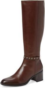 Женские ботинки FSJ с застежкой-молнией, заклепками, средним массивным каблуком, квадратным носком, удобные, стильные, для ходьбы, размер 4-15 US, Brown