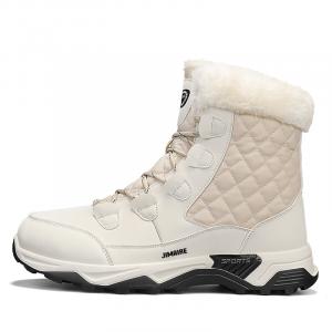 King Jinmai Теплые и влагостойкие короткие зимние ботинки мужские бежевые, цвет Beige