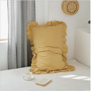 DUYHBAWRS Хлопковая наволочка в стиле ретро с клетчатым принтом и рюшами